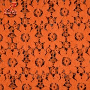 Soft Fancy Burnt Orange Embroidered Lace Fabric For Saree Clothes
