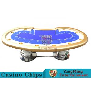 China 10 Players Casino Poker Table / Custom Poker Tables With Disc Shape Legs supplier