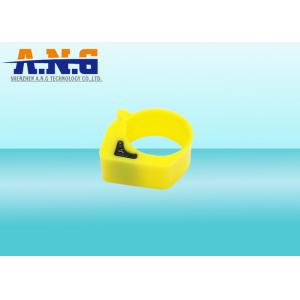 YELLOW Waterproof Foot Ring Passive Rfid Tags For Chicken Duck Goose