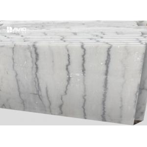 Customized White Marble Bathroom Floor Tile Stable Chemical Composition