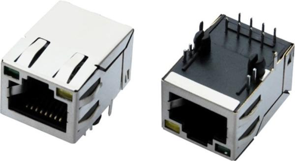 Single Port RJ45 Surface Mount Modular Connector Jacks with LEDs MJ2B-B211-RSL14T001-5