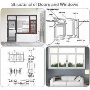 Woodengrain Aluminium Sliding Window Profile Frame Extrusions OEM