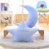 Moon Star Shape Plush Craft Pillow Pink / Blue Color Smooth Feeling 45 - 65cm