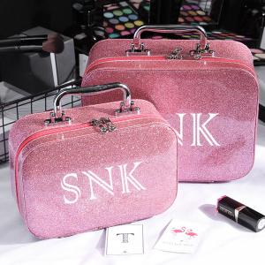 Ladies Waterproof Zipper Closure Glitter Makeup Bag Case