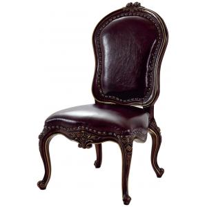 High Quality Antique french antique dining chairs, decorated with genuine leather