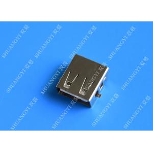 China DIP 180 Degree Jack Socket 4 Pin USB Charging Connector , 15mm USB 2.0 Female Type A Connector supplier