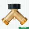 Customized Brass Garden Fittings Two Ways Garden Type Y Brass Water Pipe Hose