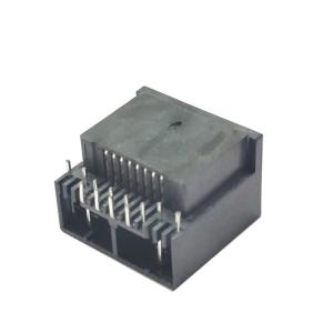 China o PWB do conector de rj45 8p8c levanta o tipo conector da placa do dissipador do apptional do diodo emissor de luz de rj45 8pin supplier