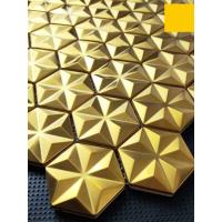 China Hexagonal Gold Metal Mosaic Brick House Bathroom Wall Sticker Background Wall on sale