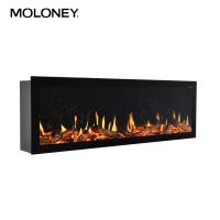 China 75inch Fake Log Fire Real Flame Effect Flush Mount Electric Fireplace No Heat on sale