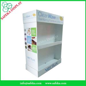 2 tier printing supermarket floor display stand corrugated health products display shelves for retail stores