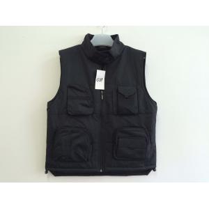 winter vest,  warm waist coat, black, S-3XL, pongee outer, padding and polarfleece lining