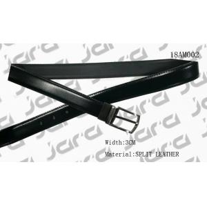 Zinc Alloy Buckle Clip Buckle Belt , 3cm Width Black Split Leather Belt