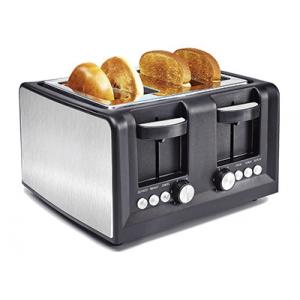 power source electric Household Stainless Steel Four Slice Bread Toaster With Cancel Reheat Defrost Function