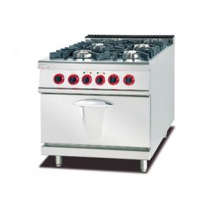 China Free Standing 4 Burners Commercial Gas Range 800 X 900 X 940 With Electric Oven 220V supplier