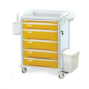 China ICU dressing medication Yellow Mobile ABS Medical Trolley Cart supplier