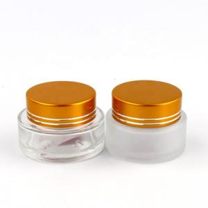 China Airless Glass Beauty Cream Jars Aluminium / Plastic Cap 25-65mm Height supplier
