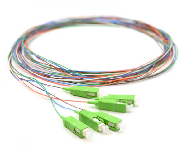 SC/APC Pigtail Fibra Optical 6 Fiber SM Multi Color 3 Meters Length ROHS