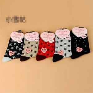 High warmth classic christmas patterned design winter wool dress socks for women