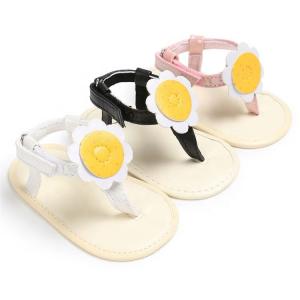 China concise style t-strap toes Sunflower Walking shoes 0-2 years baby boy and girl supplier