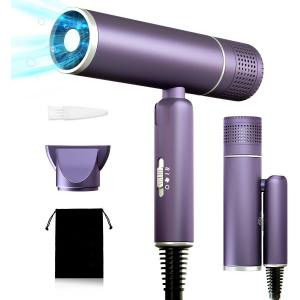 1600W Powerful Blow Dryer , Foldable Travel Hair Dryer With Styling Nozzle Diffuser