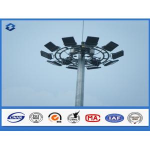 Steel sheet Material high mast led lighting pole , ASTMA 123 / EN ISO 1461 standard floodlight pole /mast