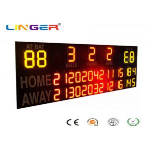 Outside UV Protection 12 / 20 Inch LED Electronic Baseball Scoreboard In Yellow And Red Color