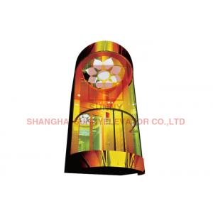 Titanium Gold Mirror Acrylic Lighting Decoration VVVF Panoramic Elevator