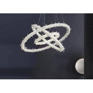 China Modern Style Hanging Lighting Luxury Circle Rings Pendant Light Ceiling LED Crystal Chandelier supplier