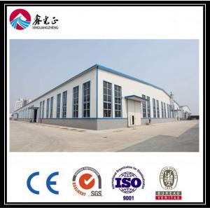 China Sloping Roof Warehouse Prefabricated Buildings Recyclable Steel Frame Workshop supplier