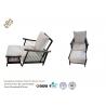 China Fashion Natural Timber Wood Rubber Armchair With Ottoman , Living Room Lounge Chair wholesale