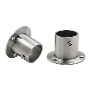 China Stainless Steel Closet Rod Flange Set Socket Die Casting Wardrobe Shower Curtain Rod Bracket supplier