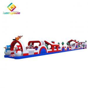 China Snow Man Blow Up Obstacle Course , Customized Inflatable Outdoor Playground supplier