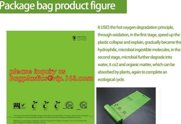 100% biodegradable disposable compostable garbage bag, biodegradable kitchen bin