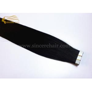China 26 Inch Remy Human Hair Extensions, 65 CM Long Jet Black Remy Tape In Human Hair Extensions 2.5 Gram x 20 Piece For Sale supplier