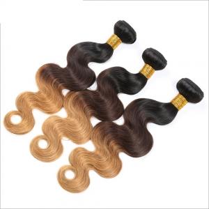 Brazilian 3 Tone Ombre Hair Extensions , Ombre Human Hair Bundles