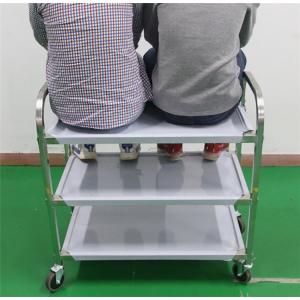 China 3 Layers Stainless Steel Storage Shelves Hand Trolley Cart Supermarket Equipment supplier
