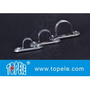 Galvanized Steel Spacer Bar Saddle With Base / 20mm Diameter Conduit Clamp