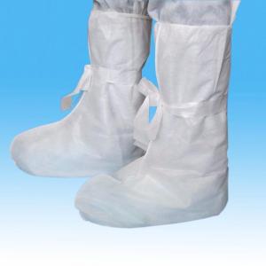 China White PP Disposable Shoe Covers , Non - Irritant Disposable Plastic Boot Covers supplier