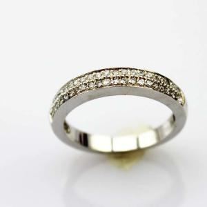 China Sterling Silver Pave CZ Diamonds Engagement Wedding Band Ring(F92) supplier