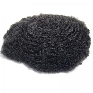 Poly skin man toupee afro wave men replacement Medium Density Hair Prosthesis for black men