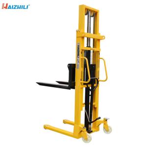 China Double Mast Manual Forklift Stacker 1000KG 2000MM Robust Steel Constructure supplier