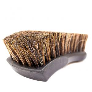 China Mixed Bristle Horse Hair Leather Car Care Brush With Plastic Handle supplier