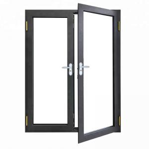 China Two Side Open Casement French Doors , Grey Anodized Aluminum Vertical Door supplier