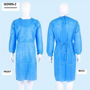 China PP Disposable Medical Gowns Lightweight Non Woven With Elastic Cuff Non Sterile wholesale