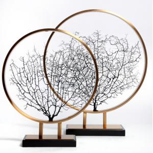 China Creative Tree Shape Art Metal Antique 580mm Home Statue Decor supplier