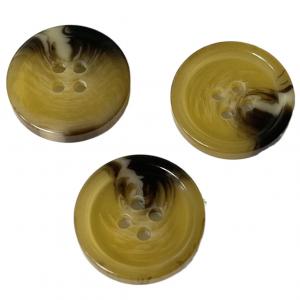 ODM Rim Yellow Color Fake Horn Buttons 30L Garment Accessory
