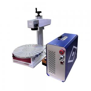China Rotary Table Portable 20w Fiber Laser Marking Machine For Pen Pencil supplier