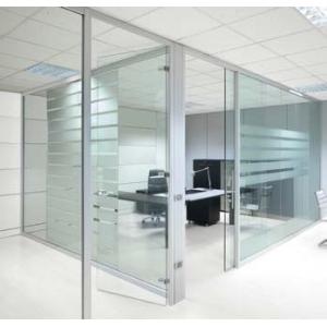 China Movable Modern Office Partitions , Interior Frosted Glass Pillar Partition supplier