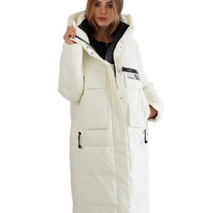 FODARLLOY European size long hooded winter warm velvet coat women's cotton-padded jacket